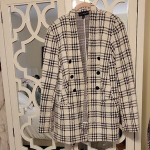 Lane Bryant Black and White Checkered Blazer